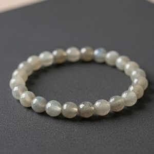 Labradorite Faceted Beaded Stretch Bracelet Natural Beads NWT